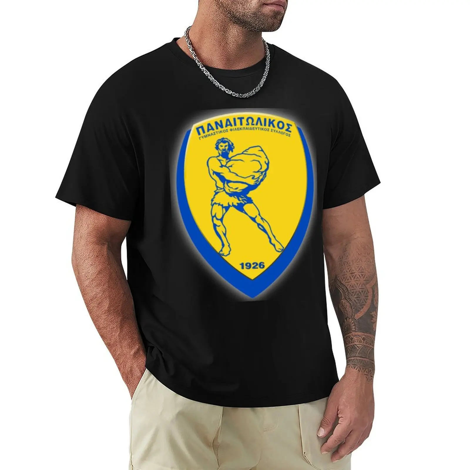 PANAITOLIKOS FC T-Shirt Work Short Sleeve Cotton Top
