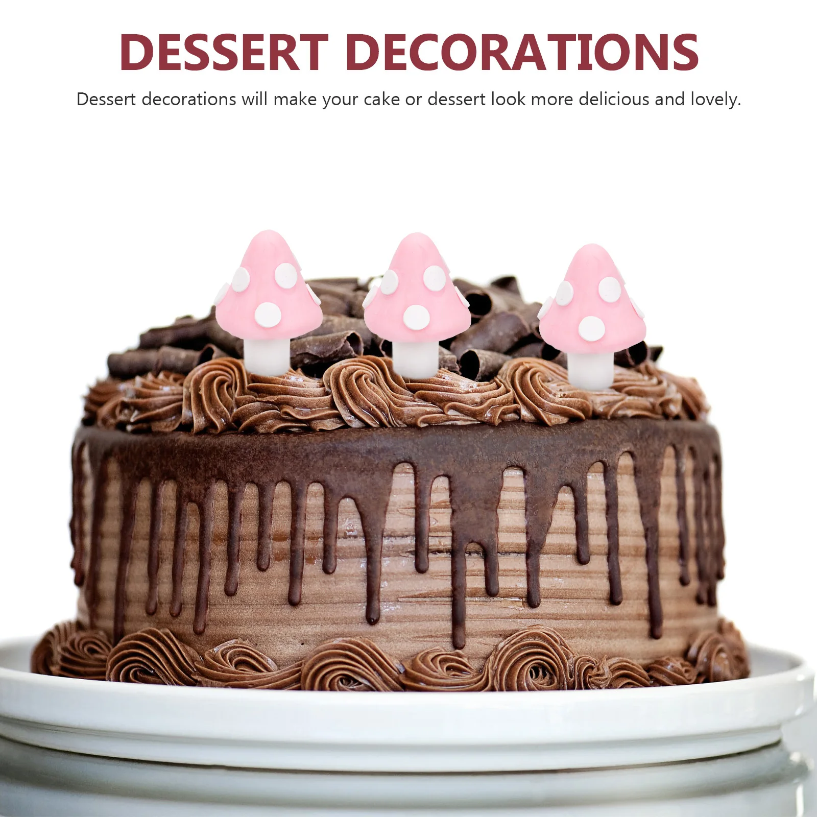 

10Pcs Mini Mushroom Cake Decoration Soft Polymer Clay Miniature Moss Landscape Decor for Micro Garden Bonsai Accessories