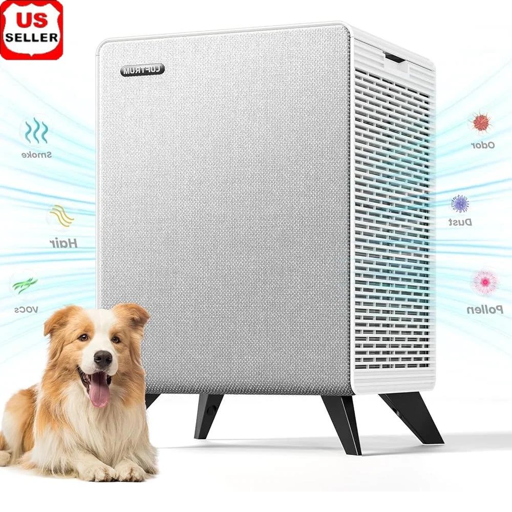 أجهزة تنقية الهواء المنزلية 2250 قدم 2 فلتر HEPA الحقيقي ترشيح 3 مراحل وضع تلقائي الهمس وضع النوم الهادئ القضاء على رائحة الحيوانات الأليفة