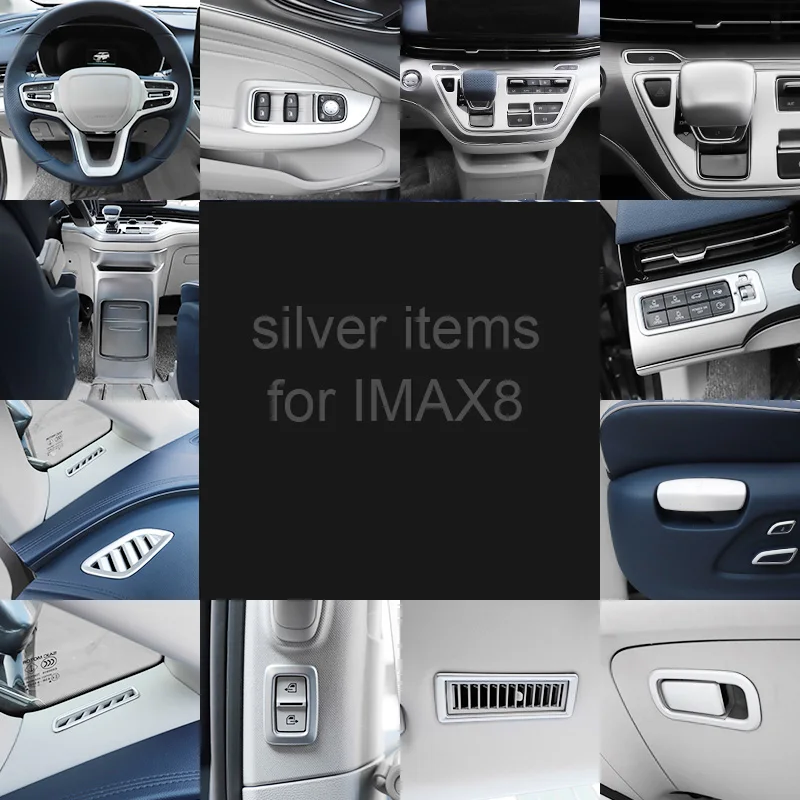 

Silver Items for MG Imax8 2021 Interior Central Gear Air Outlet Window Lifter Switch Panel Decorative Frame