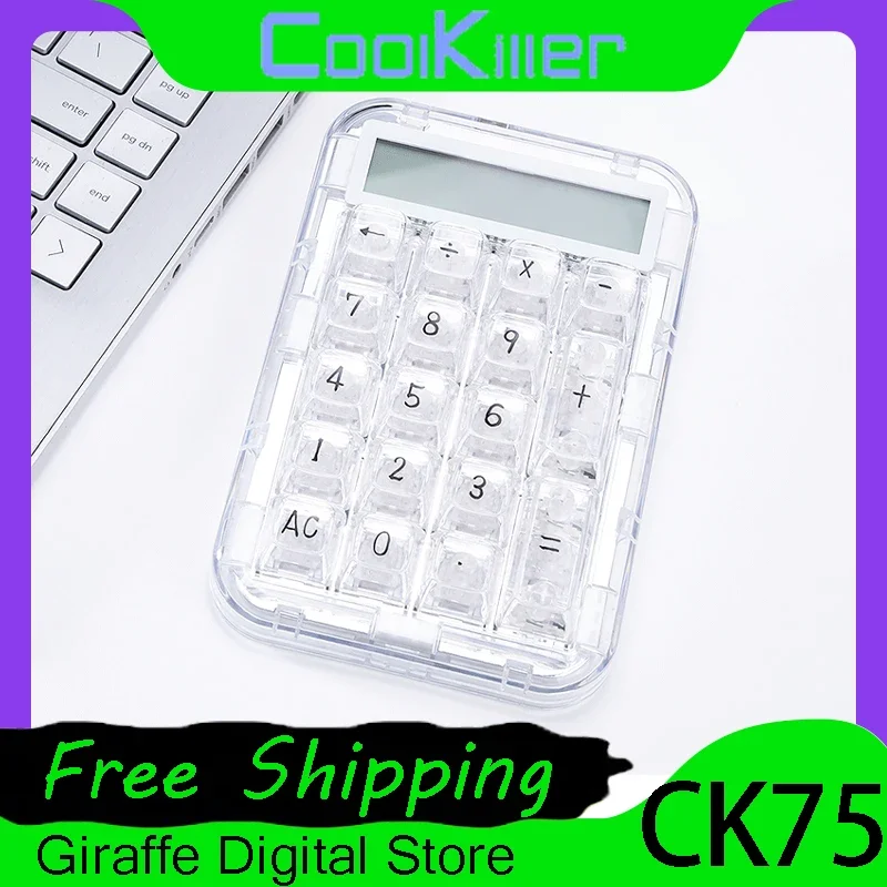 Cool Killer Ck75 Mechanical Keyboard Calculator Display Screen Compact and Portable Wired Numpad Office PC Gamer Accessories