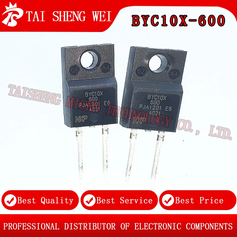 5PCS Brand New Original BYC10X600 BYC10X-600 Through-Hole TO-220F-2 Fast Recovery Diode