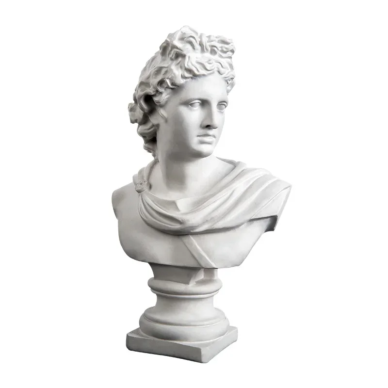 

30 CM 2.3 kg Large Apollo Bust Statue Adelos Greek Mythology Resin Plaster Craftwork Office Hotel Living Room Decoration Gift