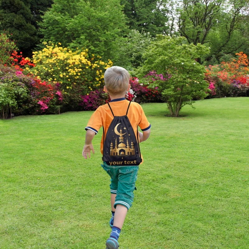 Mochila con cordón impresa personalizada, saco de gimnasio personalizado de 3 tamaños para deportes, fitness, entrenamiento, regalos de Ramadán, eventos de equipo, bolsas promocionales