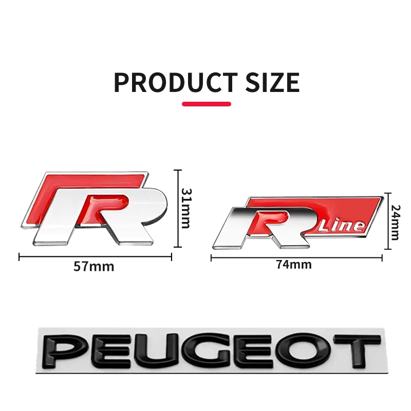 3D Metall R-Logo Aufkleber Auto Heckklappen-Emblem Aufkleber für VW GTI Polo Passat B8 Golf MK6 MK7 Tiguan Jetta Beetle CC ID.3 B6 – Detail 6