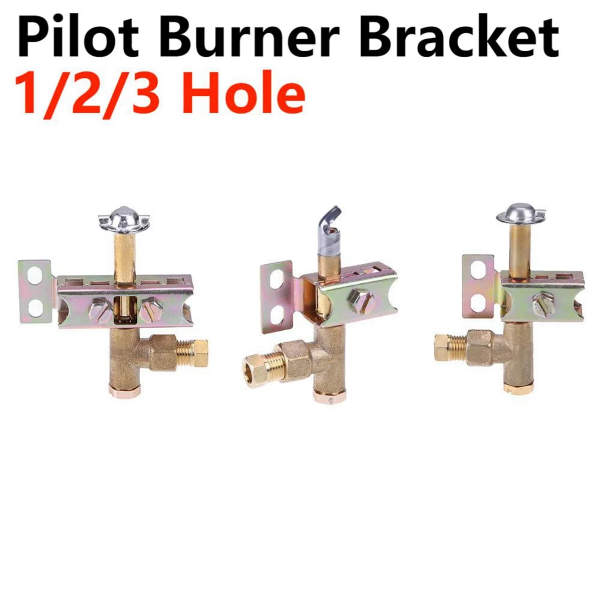 Pilot Burner One Way Flame Bracket Can Have Natural or LP Gas 2 Hole Propane /Butane Heavy Pilot Assembly