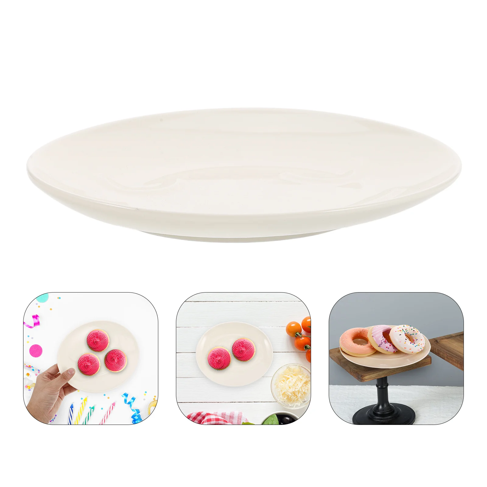 

Charming Ceramic Dessert Plate Cute Tray Jewelry Holder Vanity Organizer Decorative Dish for Bathroom Desk Dorm