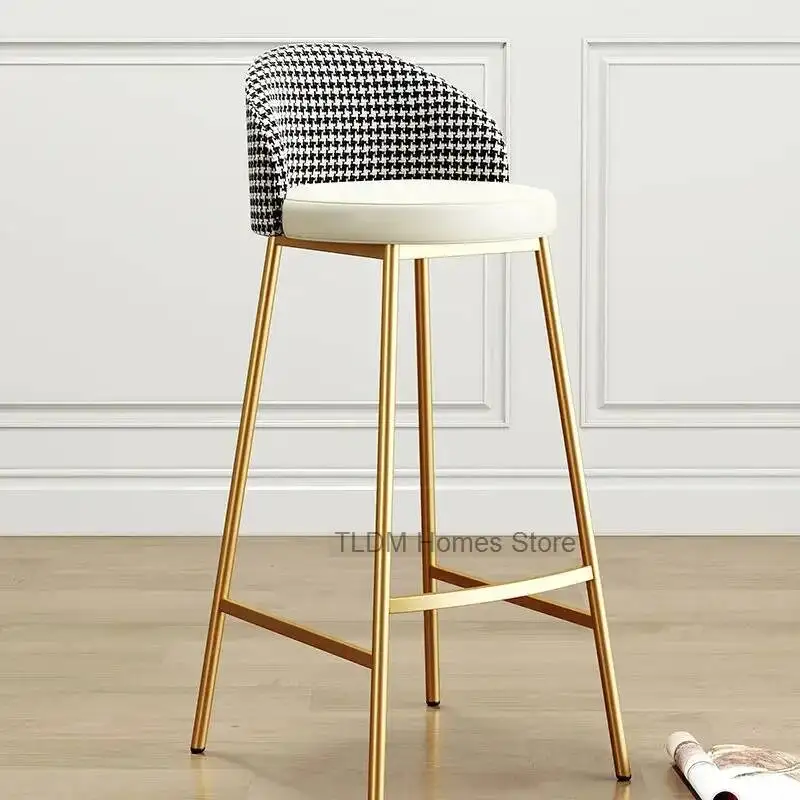 Nordic Luxury Bar Stools Height Designer Modern Counter Metal Bar Chairs Comfortable Relaxing Banqueta Lounge Suite Furniture