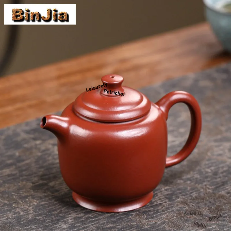 

Роскошные чайники Yixing из фиолетовой глины, 150 мл, горшок ручной работы Pao Zun, сырая руда, фиолетовый чайник Zhu, грязевой чайник, чайный сервиз, подарок