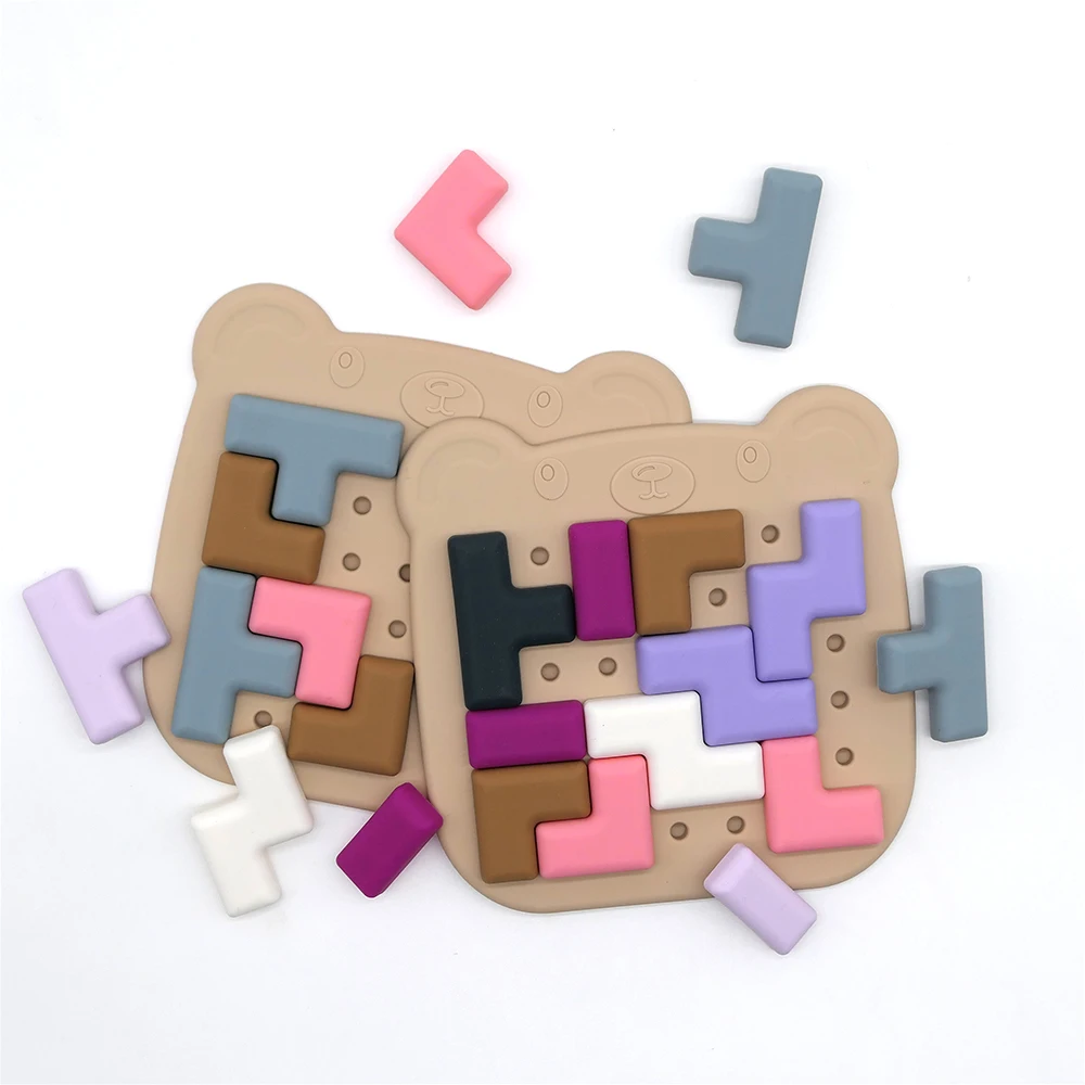 

Silicone Russian Puzzle Blocks Finger Toys Push Bubble Sensory Toy for Kids and Adults Tangram Jigsaw Educational Toy to Child