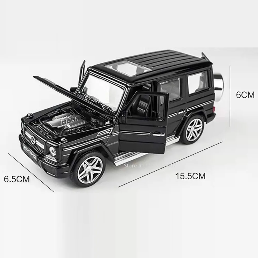 مقياس 1:32 G65 مصنوع من خليط معدني موديلات سيارات لعبة 4 أبواب مفتوحة ضوء الصوت التراجع محاكاة عالية سيارات الدفع الرباعي لهدايا الأطفال #4