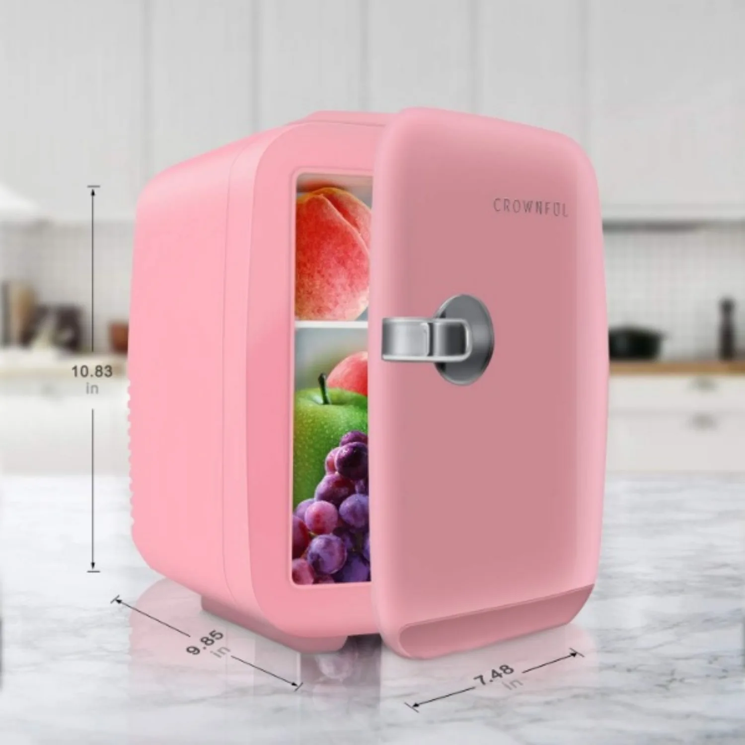 Mini refrigerador portátil, refrigerador e aquecedor, refrigerador pessoal, grande para o quarto, escritório, carro, dormitório, rosa, EUA, 4 L, 6 Can, novo