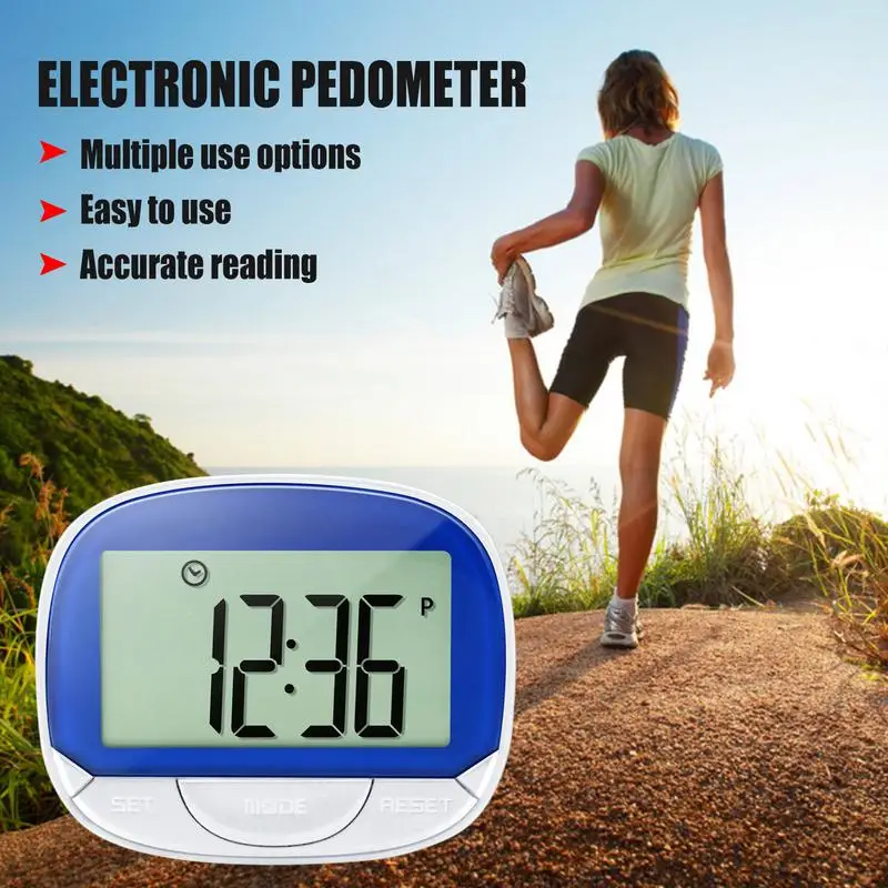 Pedometer For Walking Step Counter With Built-in Clip Portable Pedometer With Back Clip Clock Function Accurate Calorie Counter