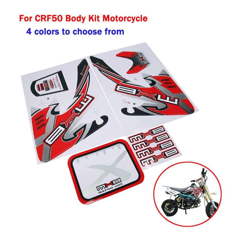 Para crf50 corpo kit adesivo da motocicleta decalque gráficos carenagem universal honda sujeira pit bike motocross