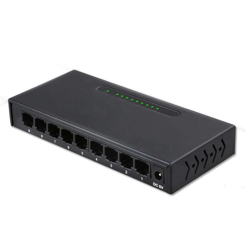 Diewu Network Switch 9 Ports 10/100mbps Ethernet Switch with 1m Buffer