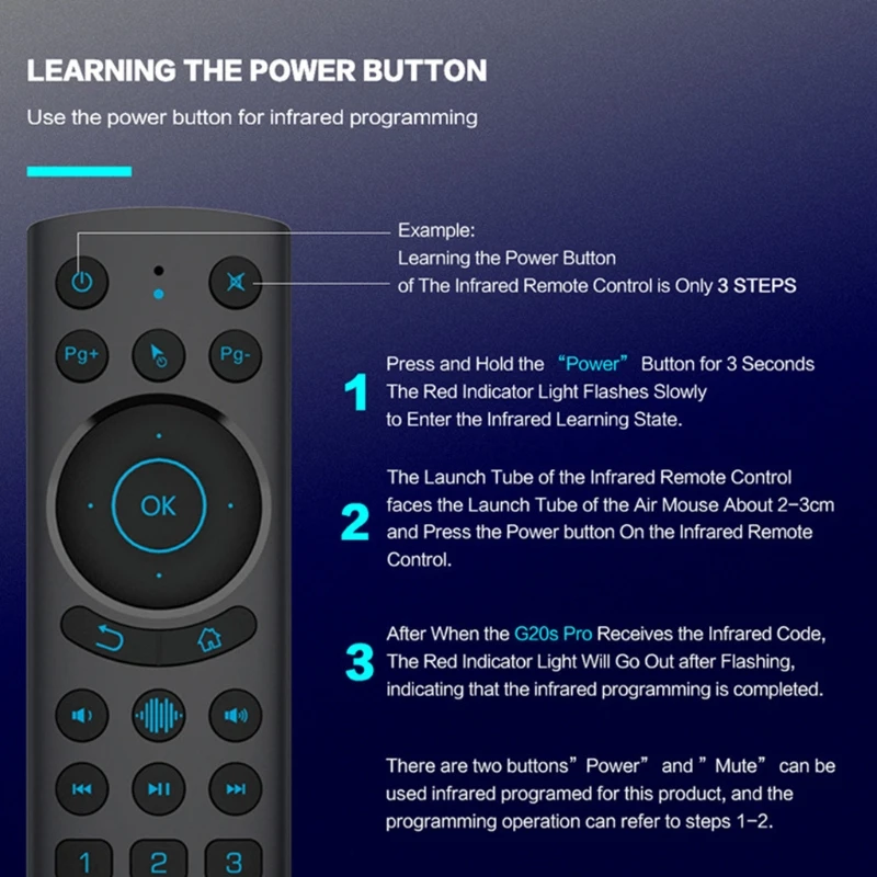 for Smart Voice Remote Control for Android Box,G20BTS 2.4g BT5.0 Backlit