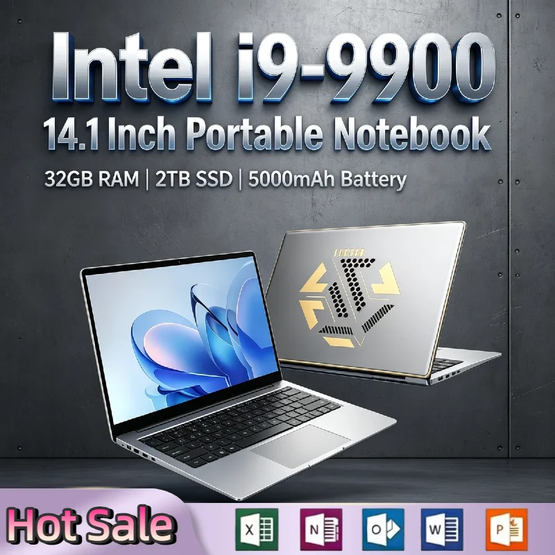 Intel i9 9900 14.1 Inch Laptop 16GB RAM 2TB SSD 8C 16T 5.0GHz UHD 630 Gaming Mobile Workstation Pro Max Ultra
