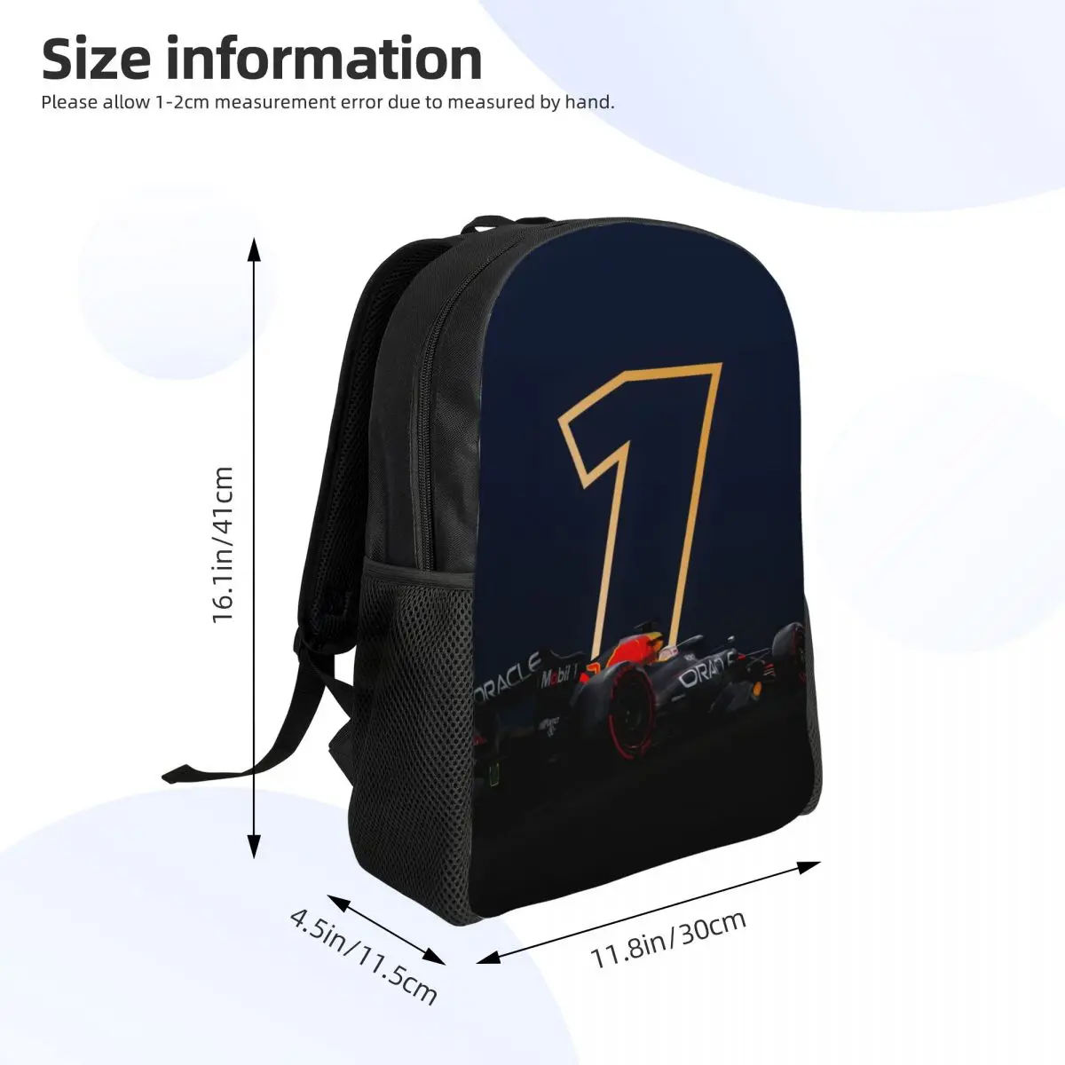 Custom Max Number 1 Racing Car Driver Laptop Backpack Men Women Fashion Bookbag for School College Students Bag