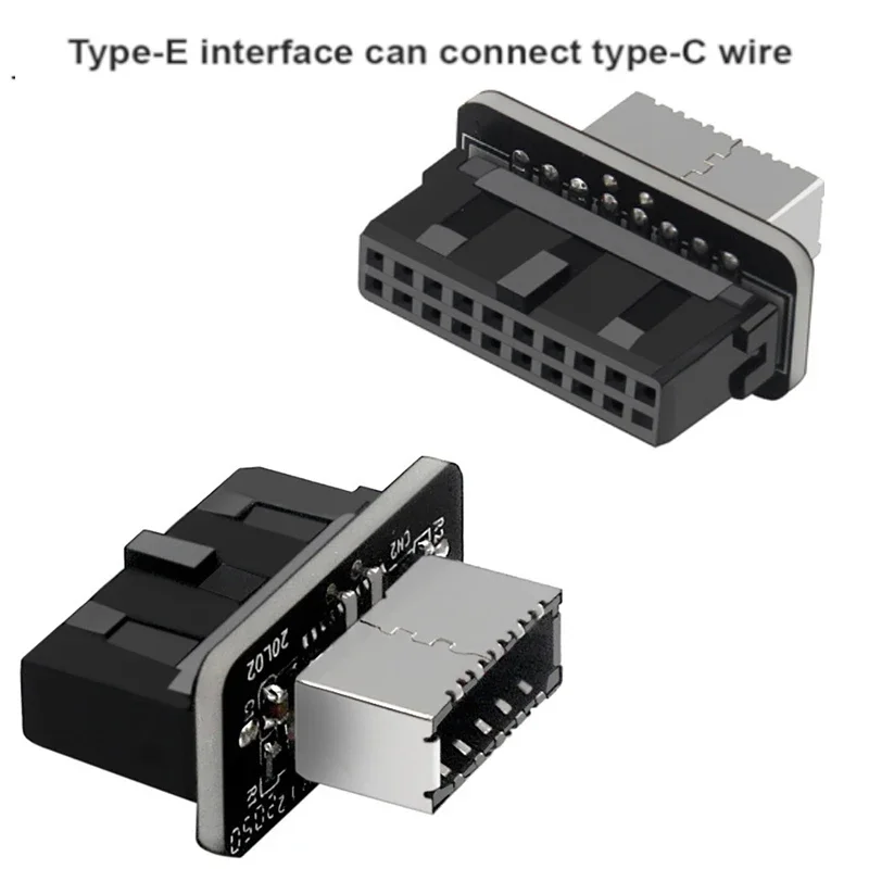 

2 шт./лот USB3.0 19PIN/20PIN к Type-E 90-градусный адаптер корпуса спереди типа E 10 Гбит/с разъем для материнской платы компьютера