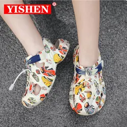 YISHEN Kids Sandals Shower Slippers Colorful Cute Cartoon EVA Kids Clogs Shoes Slides Water Shoes Sandals Sandalias Infantiles