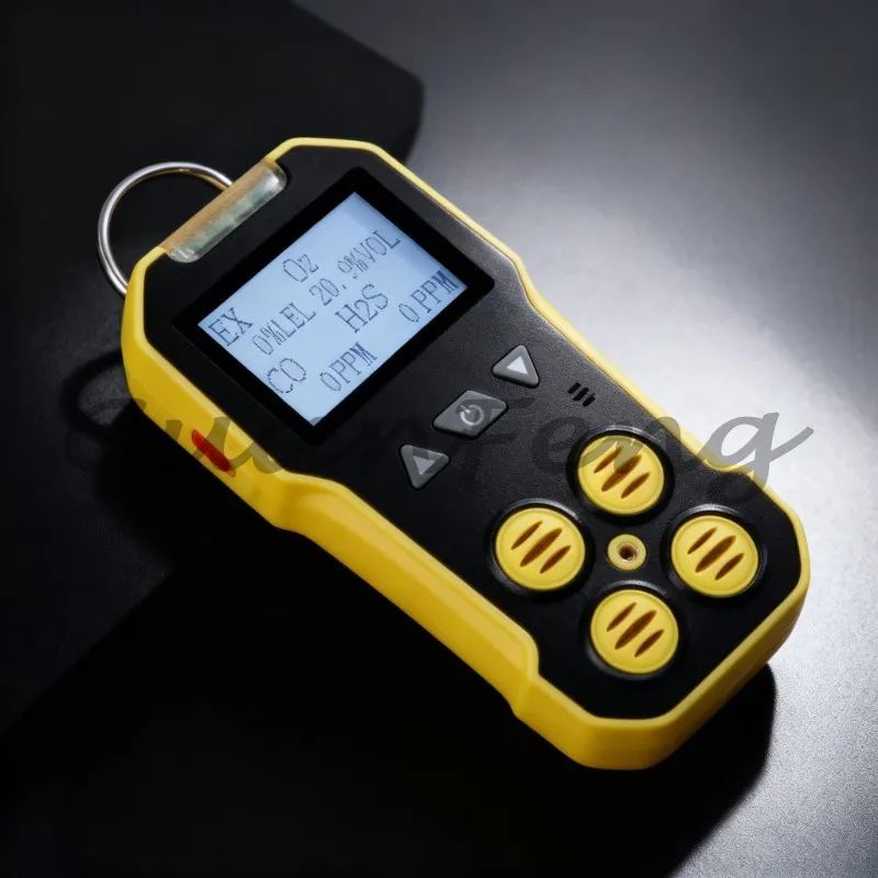 4‑in‑1 Portable Multi‑Gas Detector LCD Display, O2 CO H2S EX Combustible Gas Safety