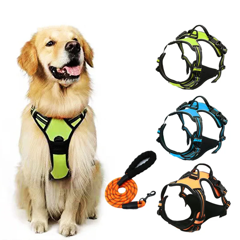 

No Pull Dog Harness Front Clip Heavy Duty Reflective Easy Control Handle for Large Dog Walking Pet Accessories