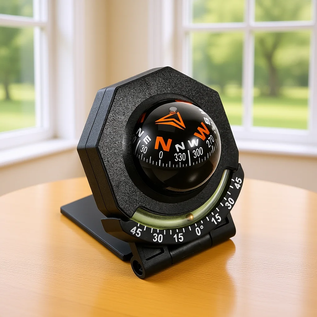 

Car Compass Ball High Precision Dashboard Ornament Durable ABS Acrylic Stylish Design for Road Trips Compass for Boat