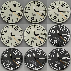 BLIGER 29mm Dial Black White Dial With Hands Full Luminous Dial Suitable For NH35 NH36 Movement