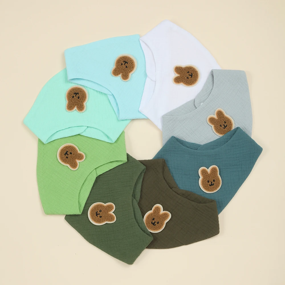 

8-Pack Extra Absorbent Newborn Bibs Soft Adjustable Babies Drool Bibs for Baby Boys Baby Essentials Cotton Triangle Bibs