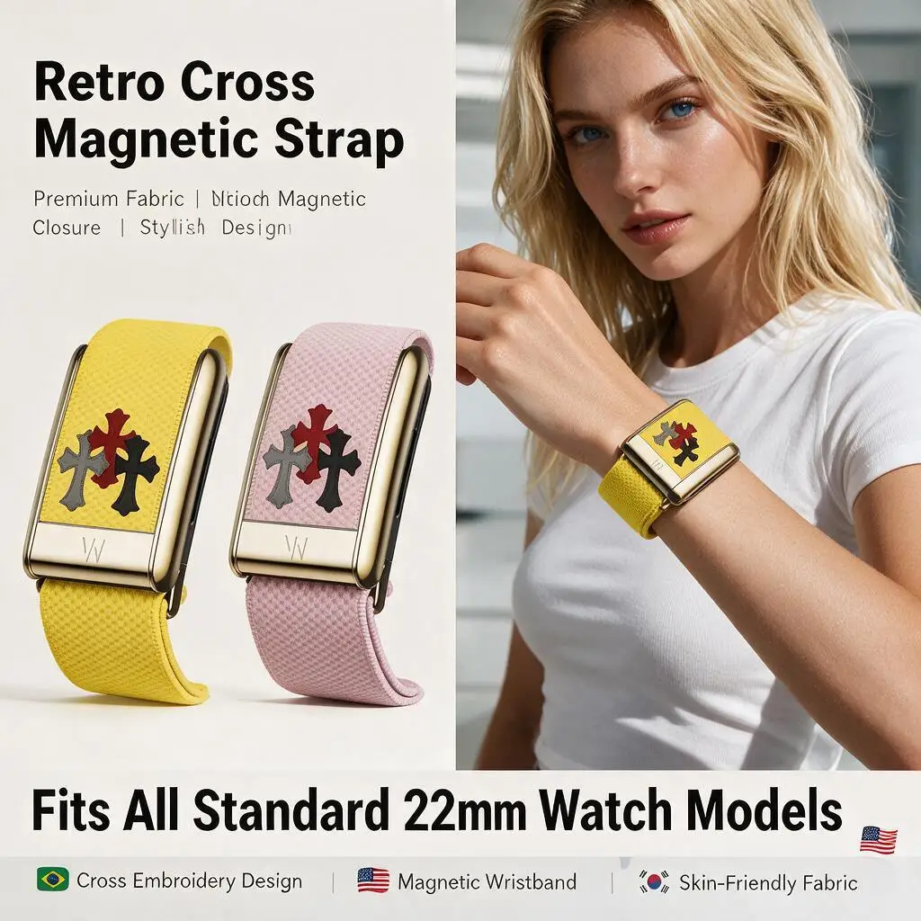 New For WHOOP 5.0 MG Cross Pattern Nylon Woven Band With Metal U Shape Buckle Elastic Sport Replacement Strap