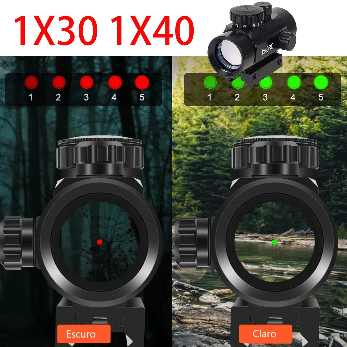 1X30 1X40 Holographic Red Green Dot Sight Reflex Scope Optics 3X 5X Magnifier Eotech G33 G43 G45 For 11MM 20MM Picatinny Rail view 4