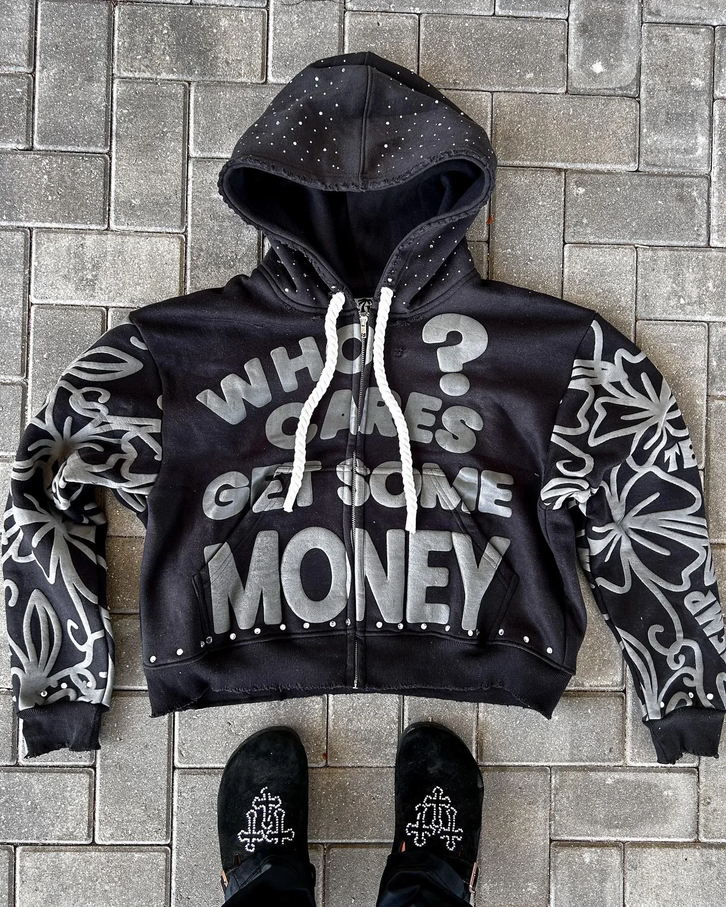 Zip Hoodie New American Hip Hop Trend Fashion Alphabet Design Vintage Hooded Long Sleeve Sports Hood Men Women Street Wear Y2K