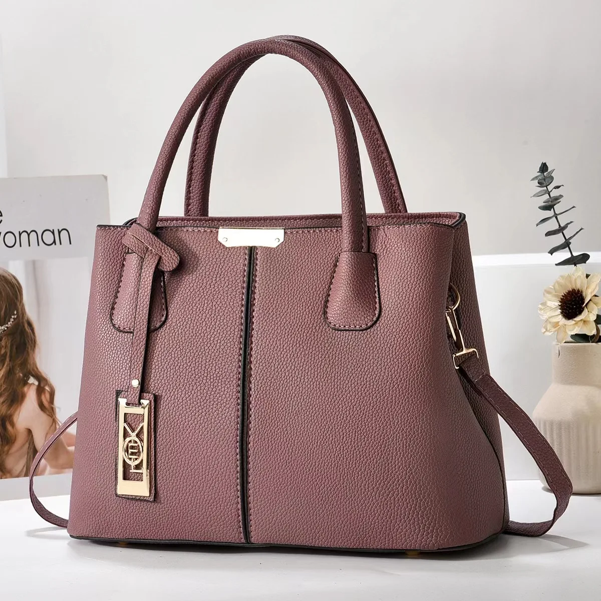 Women\'s bag 2024 new fashion handbag Middle-aged mother bag large capacity shoulder bag