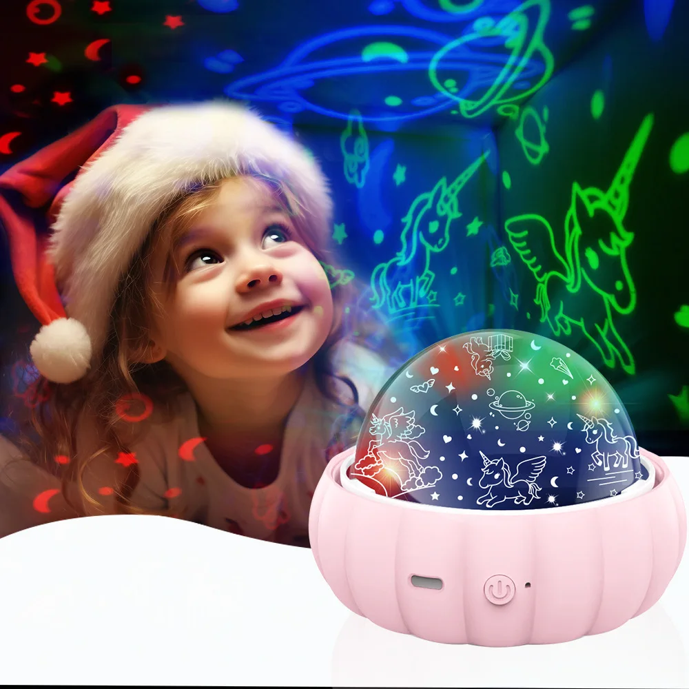 Unicorn Projector Night Lights, 360° Rotation LED Lights, Home Atmosphere Light, Gift for Boys, for Child, Christmas, Home Decor