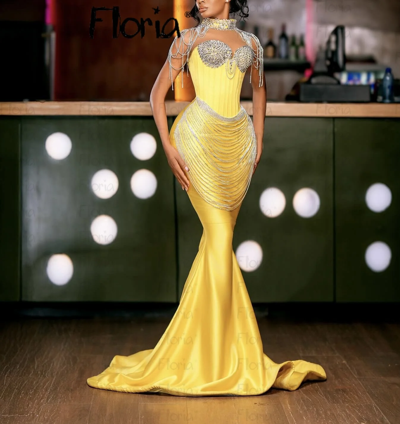 

Золотое ожерелье с цепочкой на плечо, платье для выпускного вечера Aso Ebi, свадебные платья для черных девочек, платье для второго приема, индивидуальное театрализованное представление