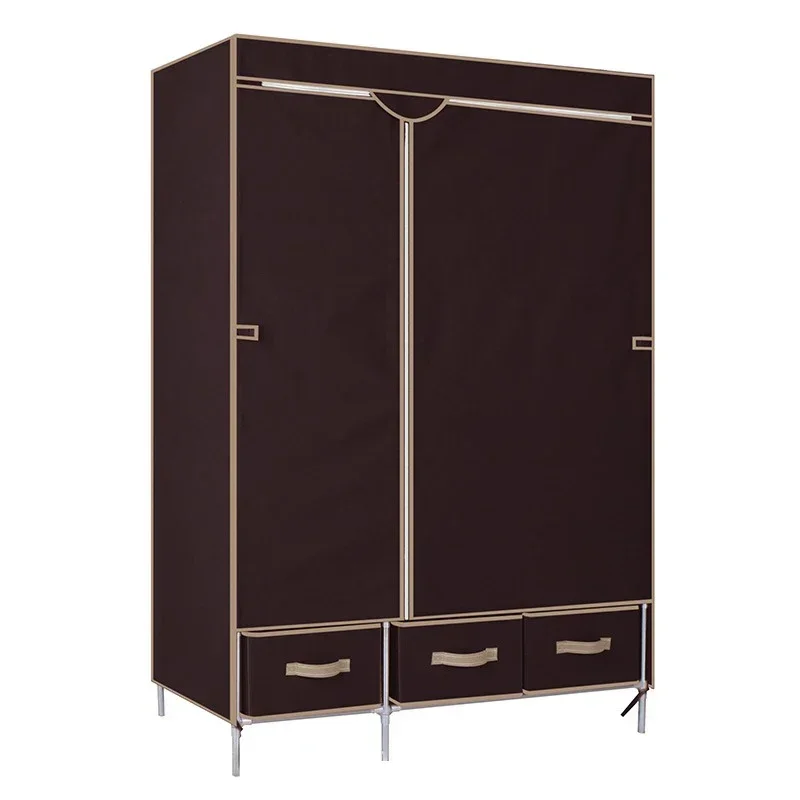 

Simple Wardrobe New Cloth Wardrobe Thickened and Thickened 19 Pipe Steel Pipe 112CM Long Comes with 3 Storage Boxes