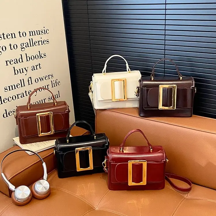 

Fashion Square Textured Diaper Bag Luxury Crossbody Handbag For Women Unique Leather Tote Shoulder Bag
