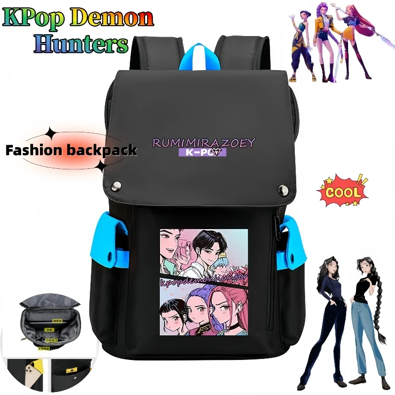 

kKPop Demon Hunters Rumi Backpack Cute Anime Cartoon Stylish Large Capacity Student Bag for Boys and Girls Birthday Gift
