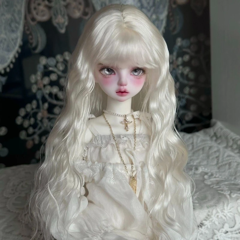

1/3 1/4 1/6 Doll's Wig for 60/45/30cm Bjd Doll Long Curly Hair with Bangs Girl Toys Dress Up Play House Doll Accessories,no Doll