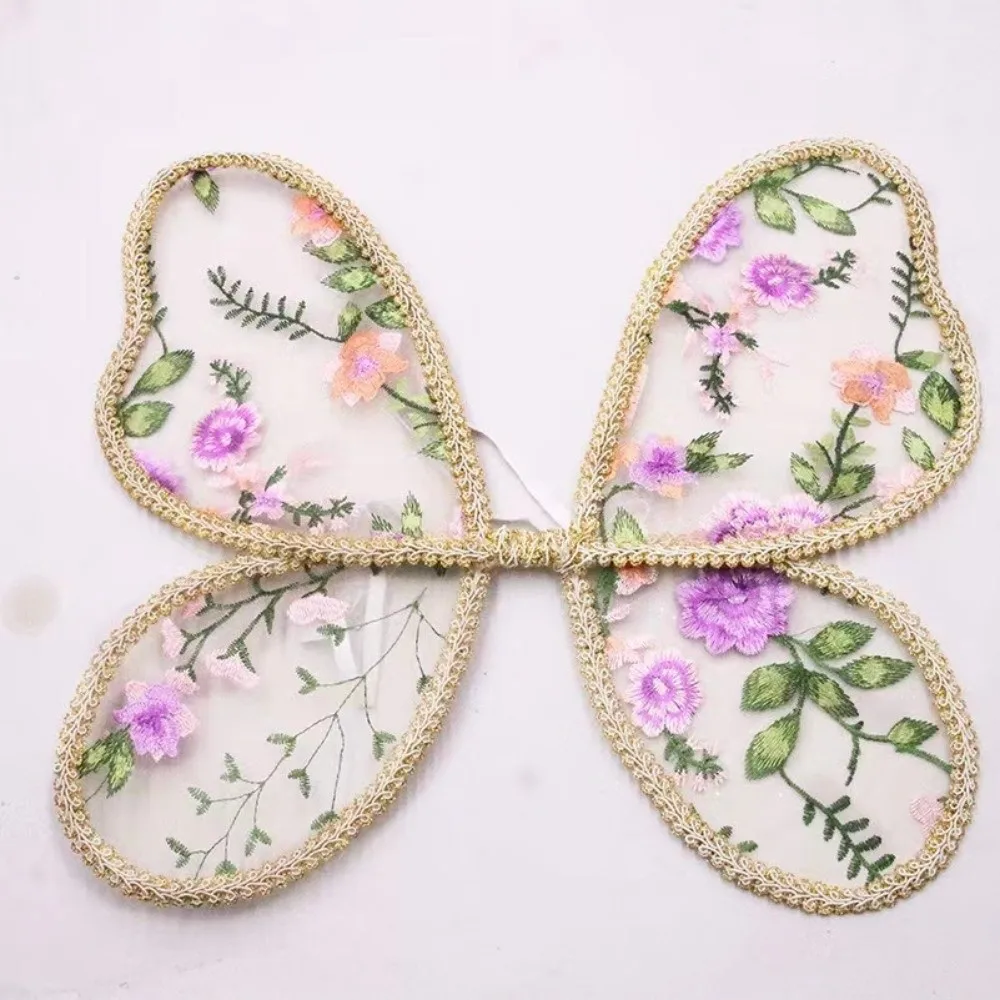 Lace Butterfly Wings Adjustable Strap Fairy Wings Stage Performance Costumes Flower Embroidery Photography Props