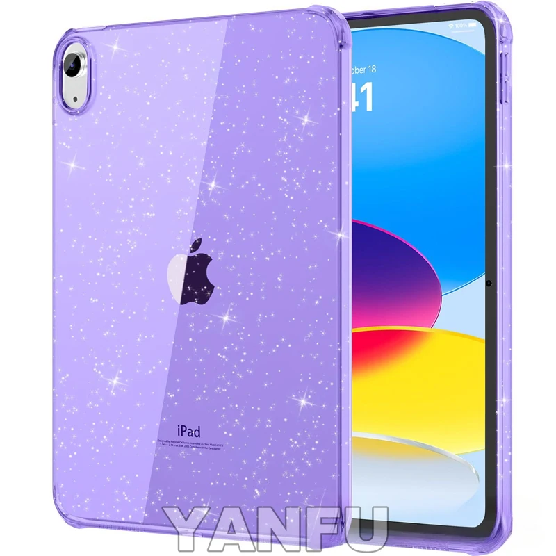 

For iPad Air 11 4 5 10.9 9.7 Cover iPad 12th 11th 10th 10.9 9th 8th 7th Generation 10.2 Shiny Glitter Silicone Case Airbag Shell