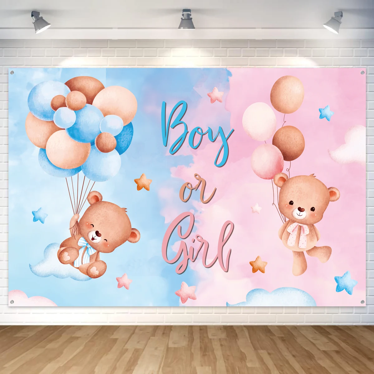 Gender Reveal Party Backdrop, Ggender Reveal, Fundo de banner, Happy Birthday, Party Decor, Baby Shower, Menino, Menina, Crianças