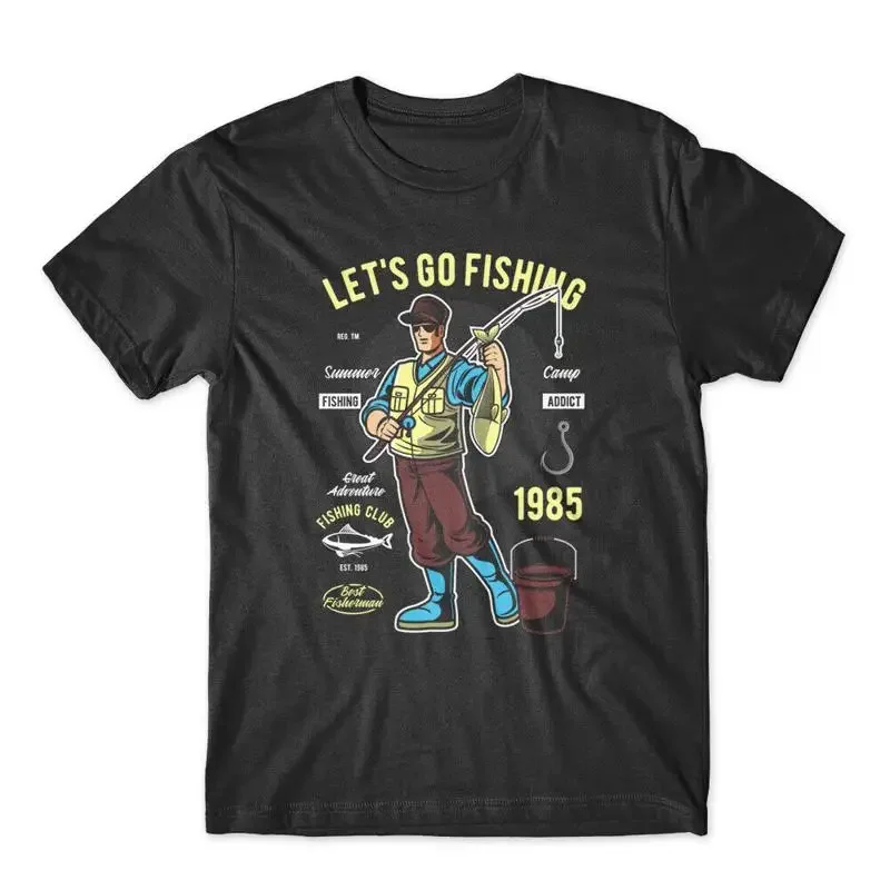 Let's Go Fishing T Shirt 100 Cotton Premium NEW
