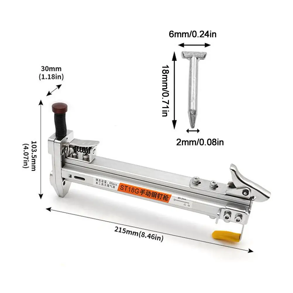 ST18 Steel Nail Gun Manual Rivet Gun Concrete Wall Ceiling Wall Anchor Wire Slotting Device Home Wall Fastener Rivet Tool