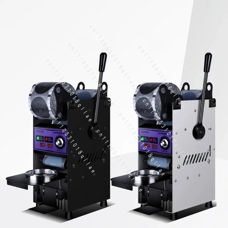 Selladora de vasos de papel semiautomática para tiendas de té con leche, máquina selladora de película comercial manual para vasos de té con leche y bubble tea