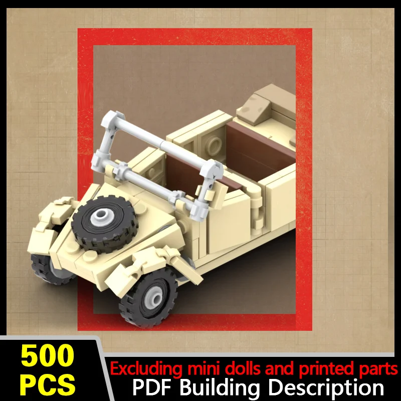 Desert Military Kubelwagen Model MOC Building Bricks War Equipment Style Modular Technology Gifts Holiday Assemble Toys Suit