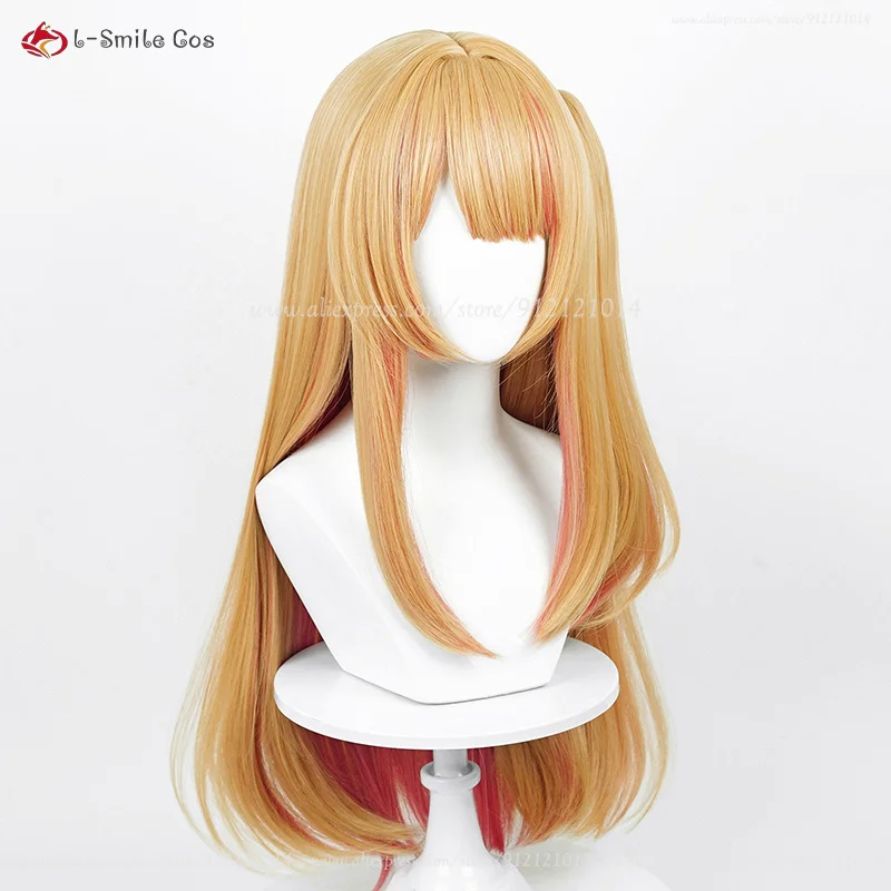 Anime Hoshino Ruby Cosplay parrucca 70cm lungo rubino Hoshino Rubii Cos parrucca con Clip coda di cavallo capelli sintetici resistenti al calore + cappuccio parrucca