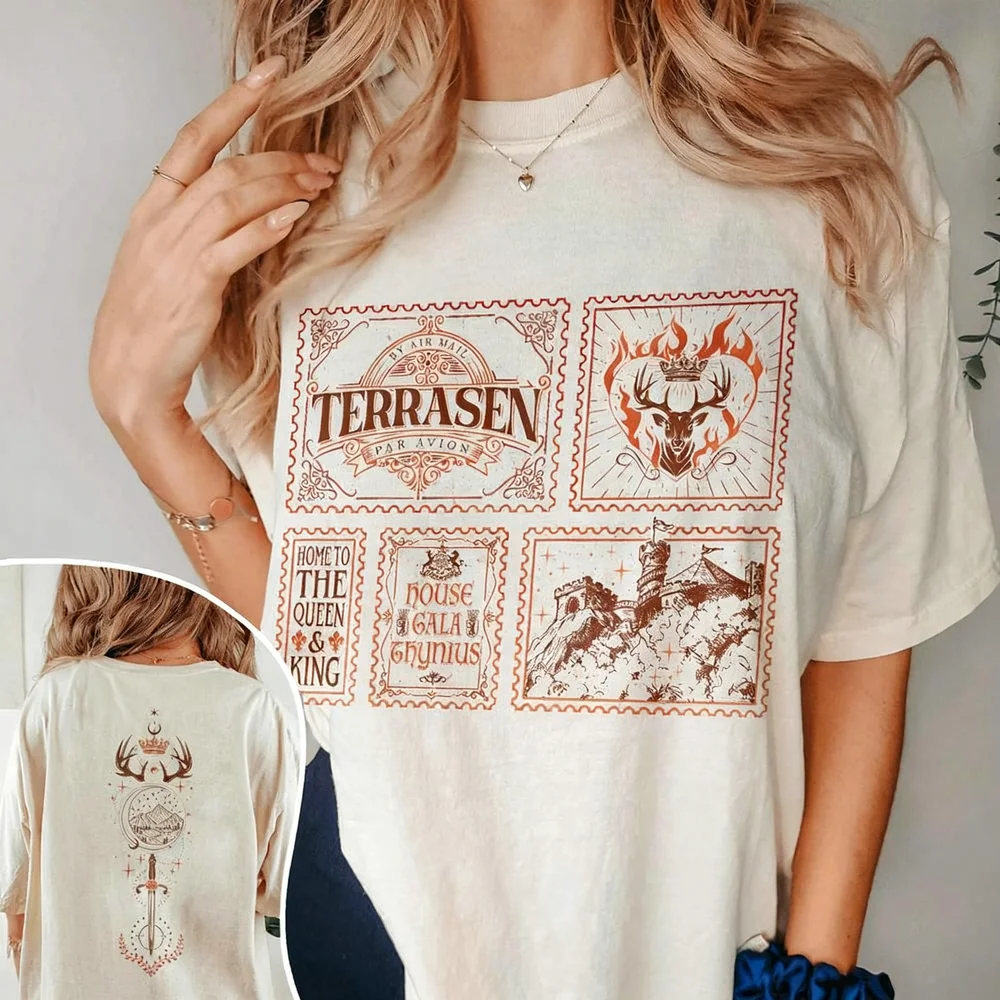 

Женская двусторонняя хлопковая футболка, стеклянная рубашка с тронным дизайном, футболка Aelin Galathynius, мгновенная загрузка в кого-то конец, футболка с огненным сердцем