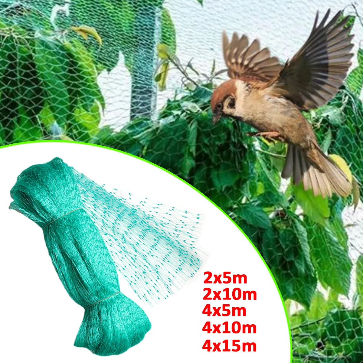 Anti Bird Netting Garden Orchard Fruits Crop Vegetable Flower Protection Mesh Net Nylon Stretch Fencing Pond Pool Protection Net