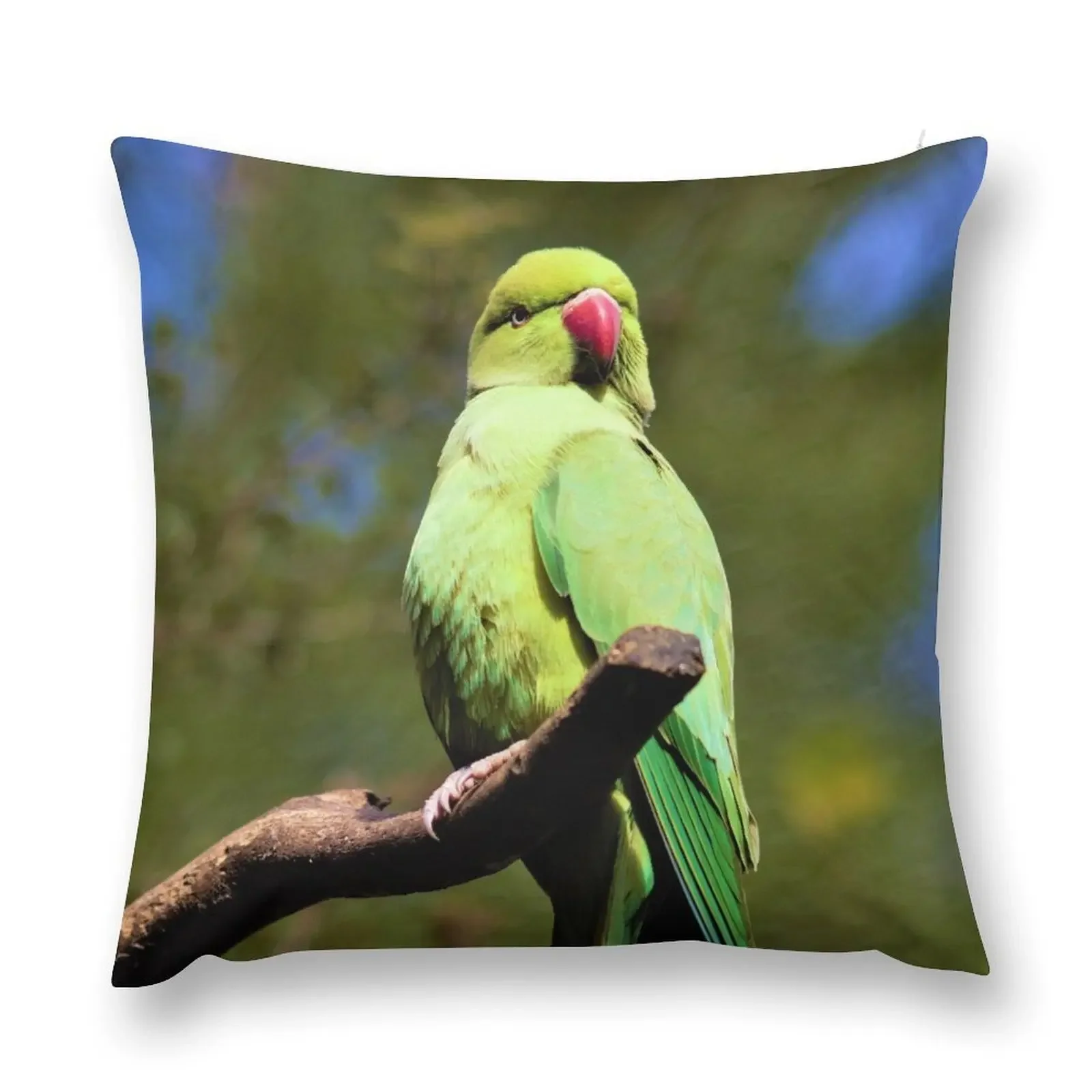 Green Indian Ring Neck Parrot Throw Pillow Cushions Cover anime girl Christmas Pillow Covers pillow